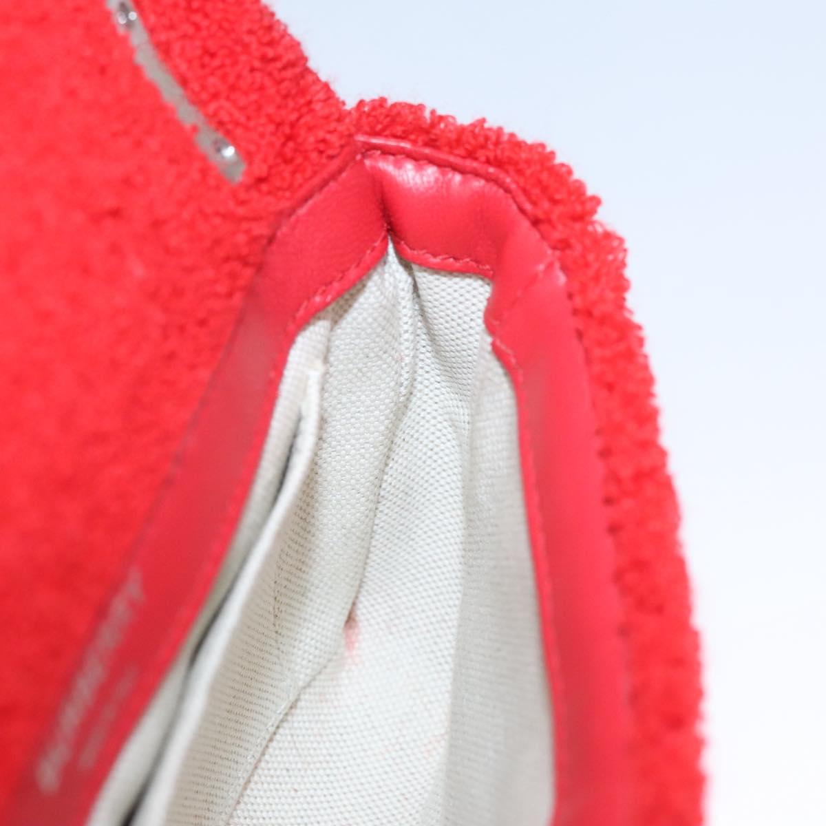 BURBERRY Chain Shoulder Bag pile Red Auth 113077V