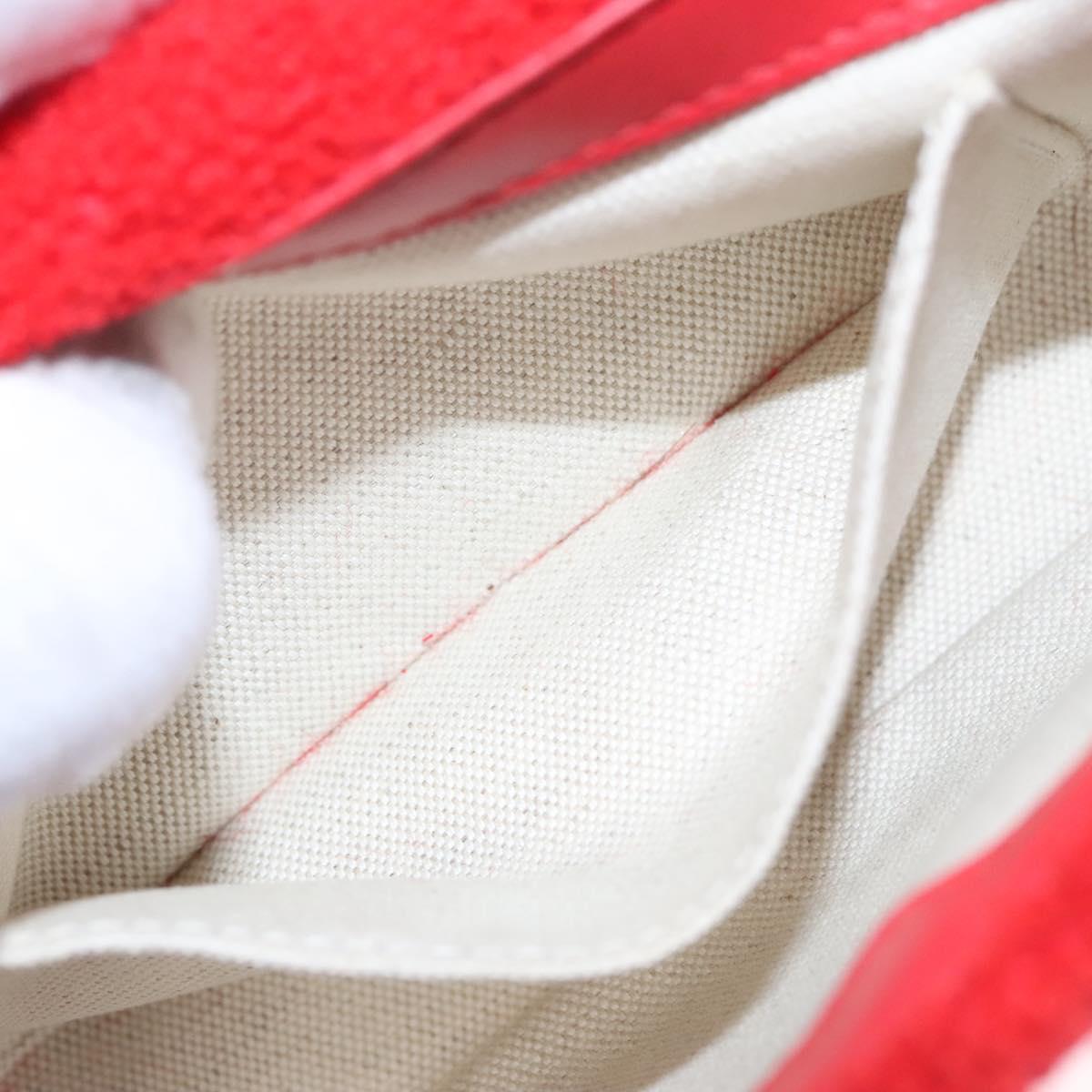 BURBERRY Chain Shoulder Bag pile Red Auth 113077V