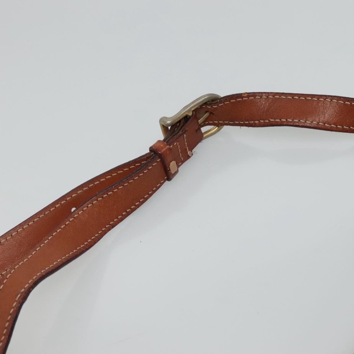 CELINE Macadam Canvas Shoulder Bag PVC Brown Gold Auth 113084