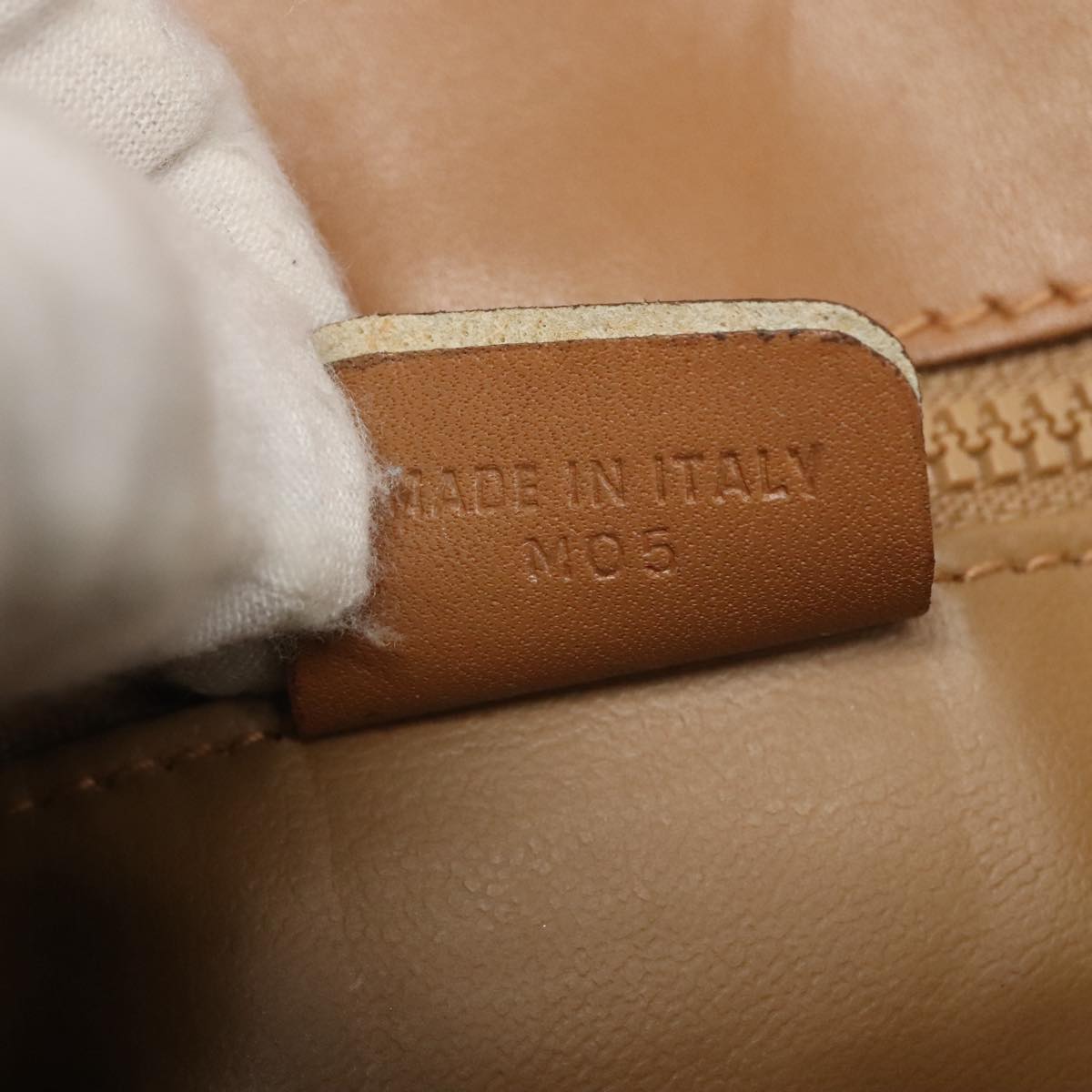 CELINE Macadam Canvas Shoulder Bag PVC Leather Beige Auth 113087