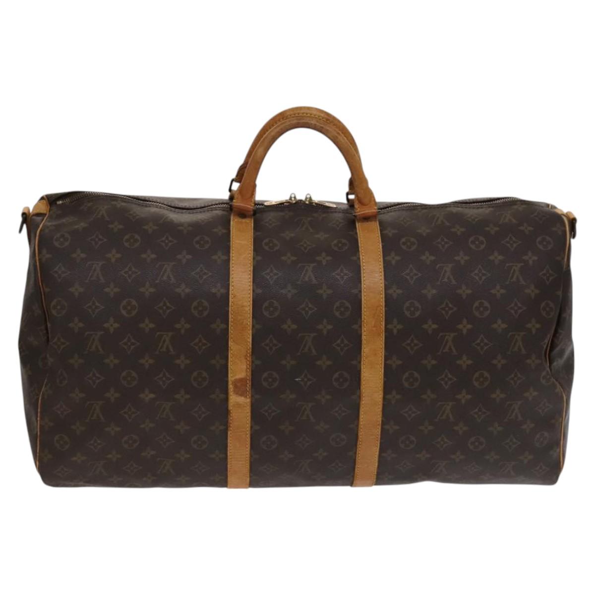 LOUIS VUITTON Monogram Keepall Bandouliere 60 Boston Bag M41412 LV Auth 113099