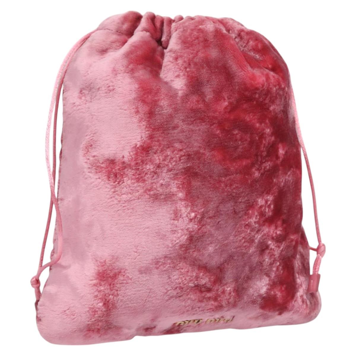 Miu Miu Pouch Velor Pink Auth 113113V