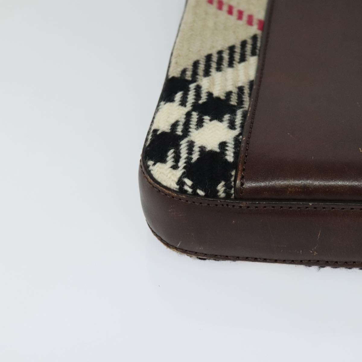 BURBERRY Nova Check Shoulder Bag Canvas Beige Auth 113146