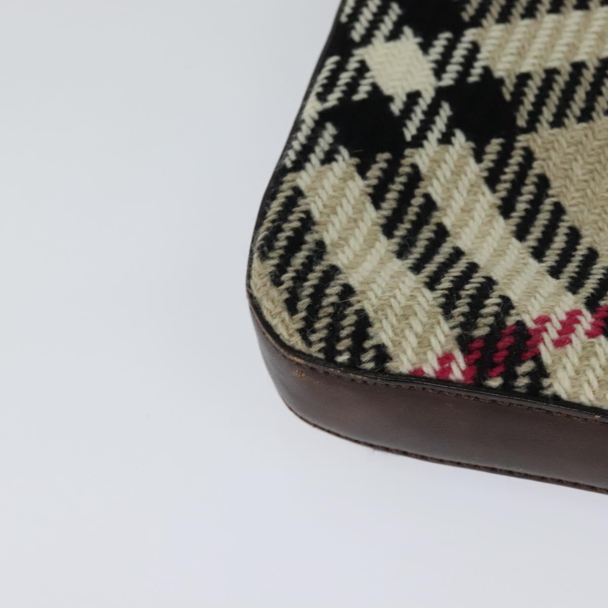 BURBERRY Nova Check Shoulder Bag Canvas Beige Auth 113146