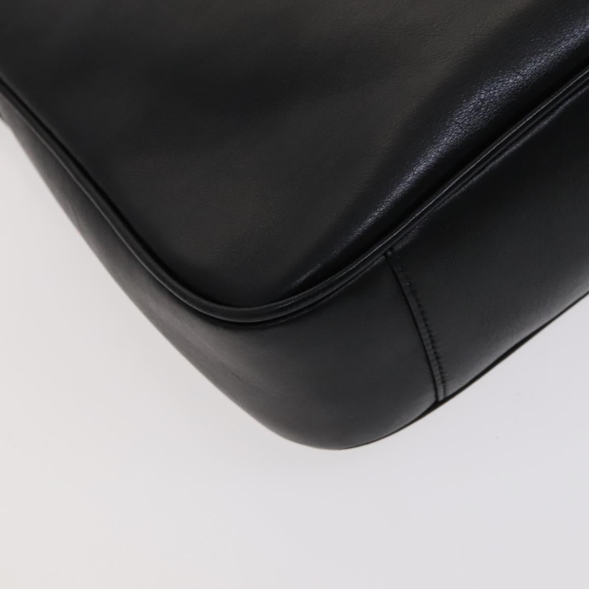 GUCCI Bamboo Hand Bag Leather 2way Black 001 1633 Auth 113151