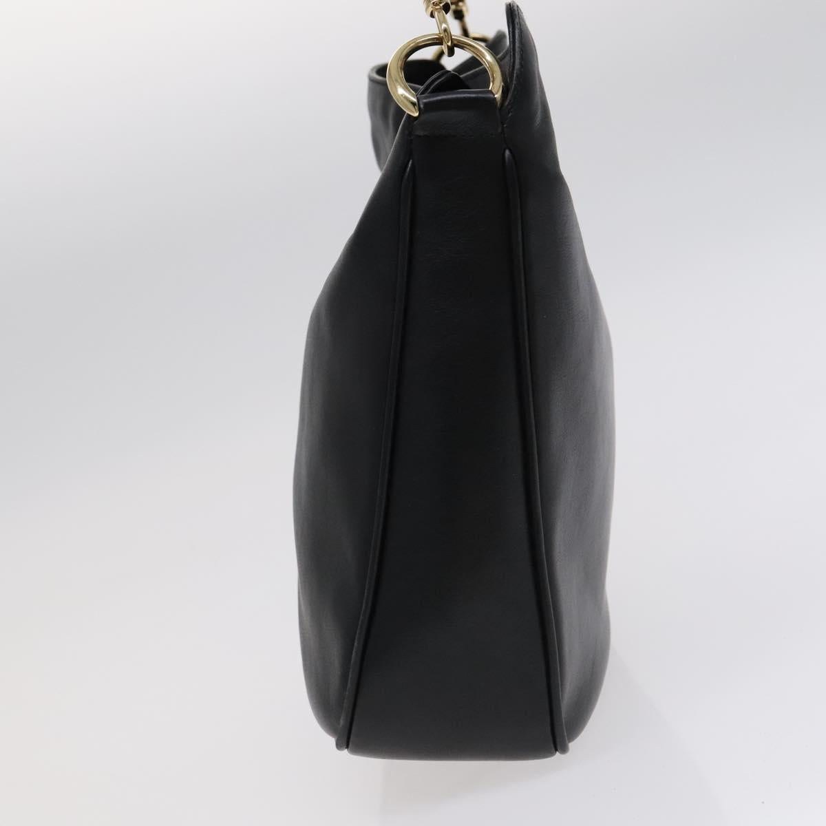 GUCCI Bamboo Hand Bag Leather 2way Black 001 1633 Auth 113151