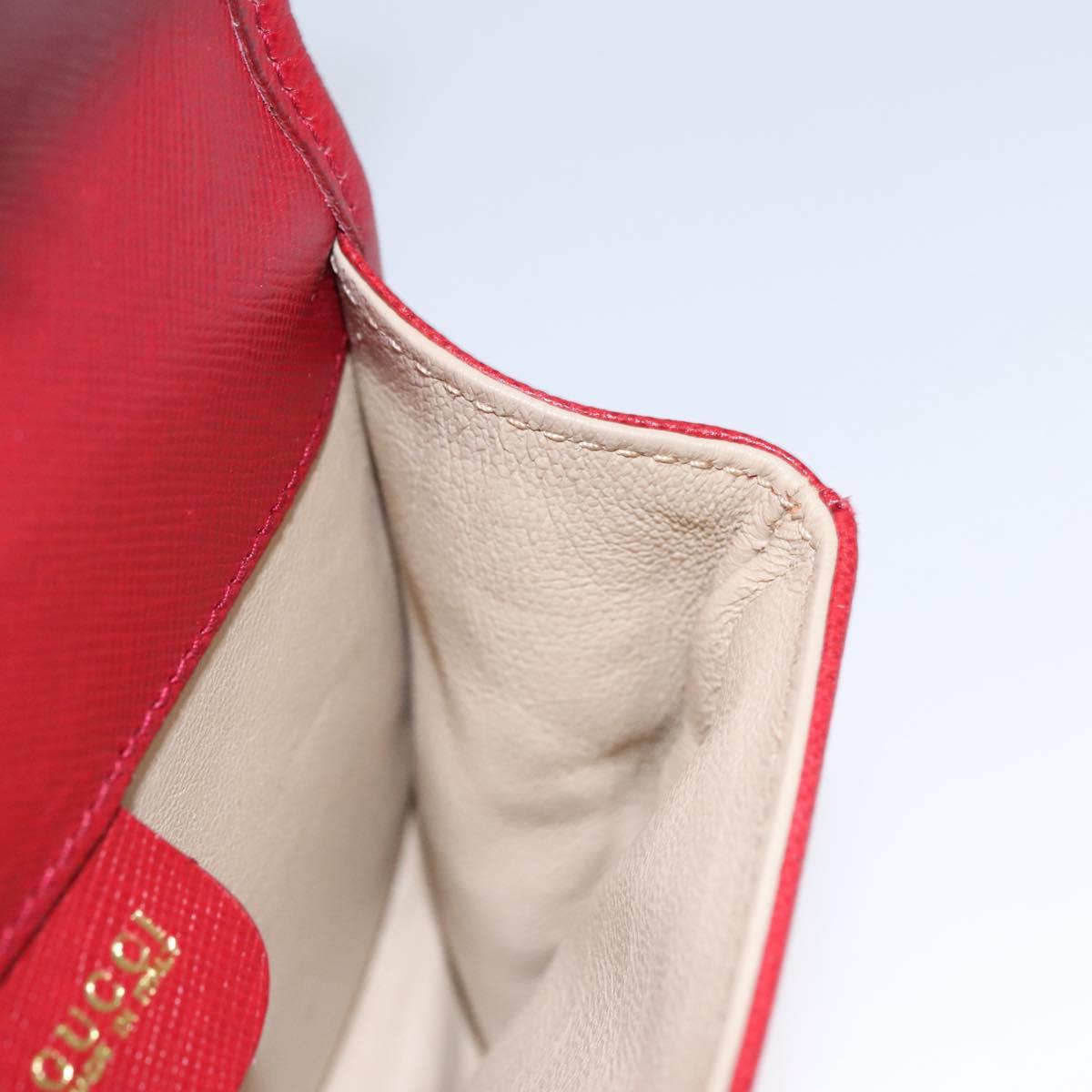 GUCCI Bamboo Waist bag Leather Red Auth 113159V
