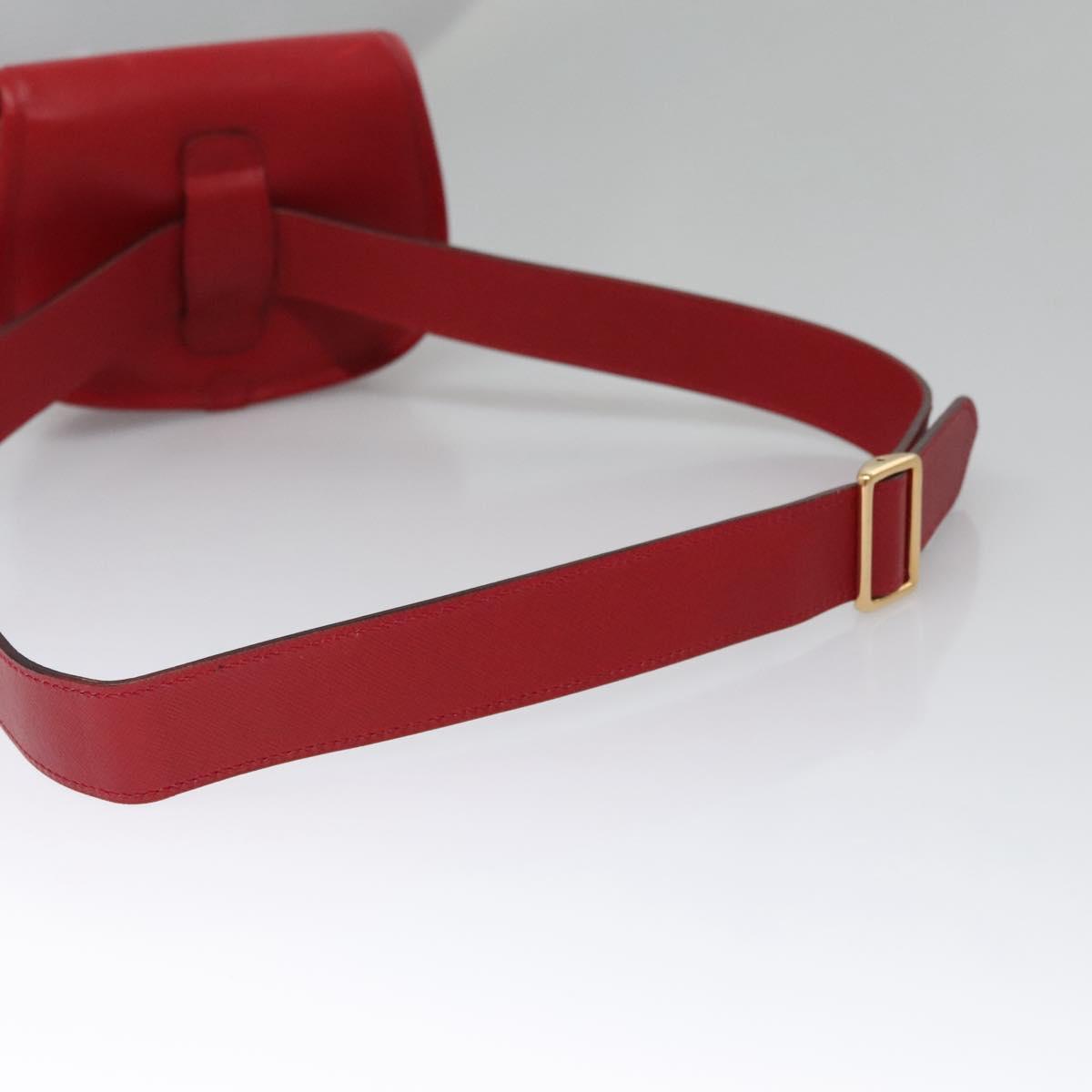 GUCCI Bamboo Waist bag Leather Red Auth 113159V