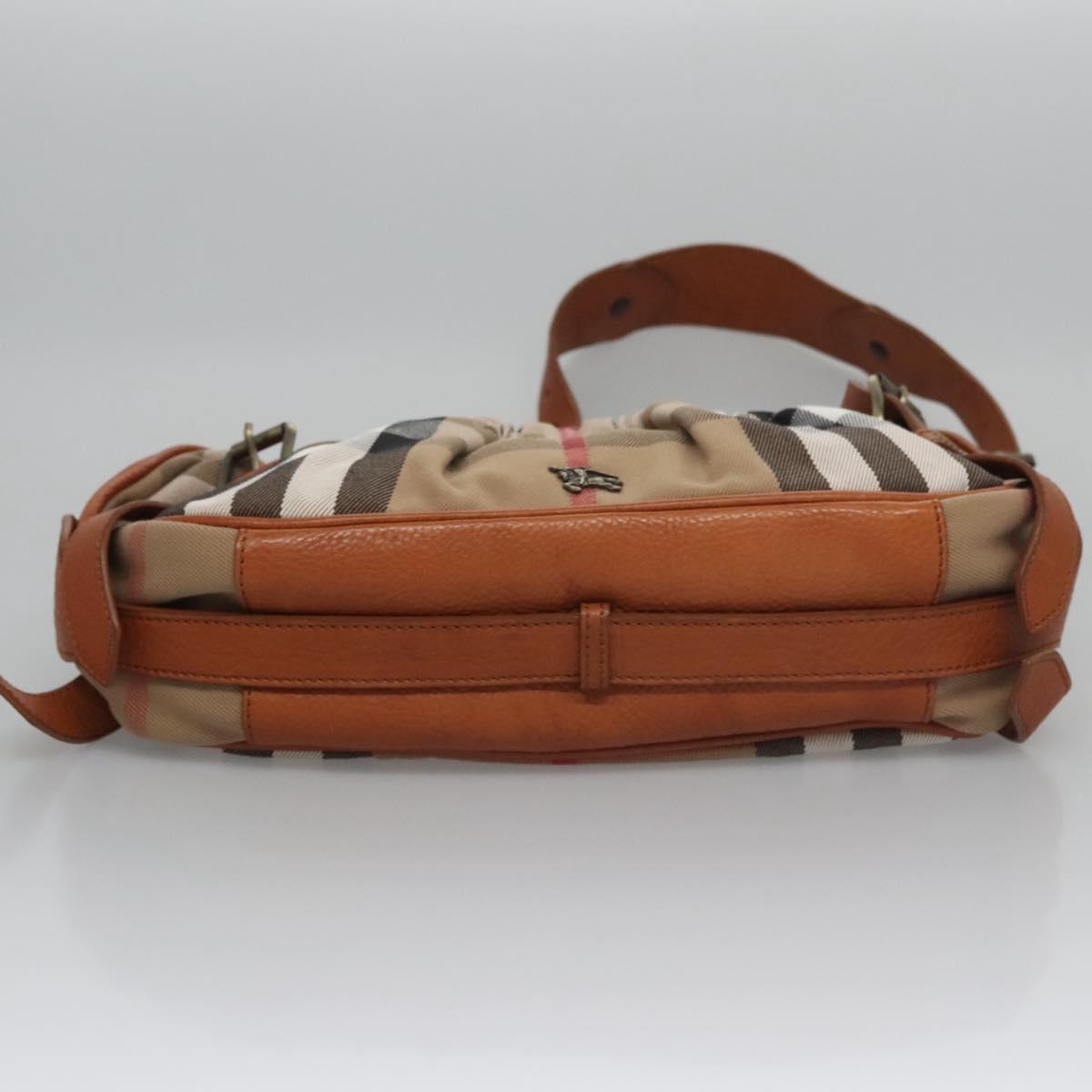 BURBERRY Nova Check Shoulder Bag Canvas Beige Brown Auth 113178