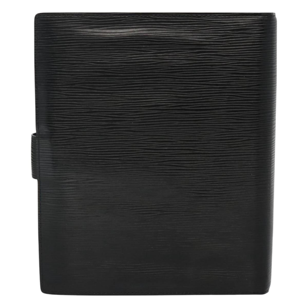 LOUIS VUITTON Epi Agenda GM Day Planner Cover Black R20212 LV Auth 113188