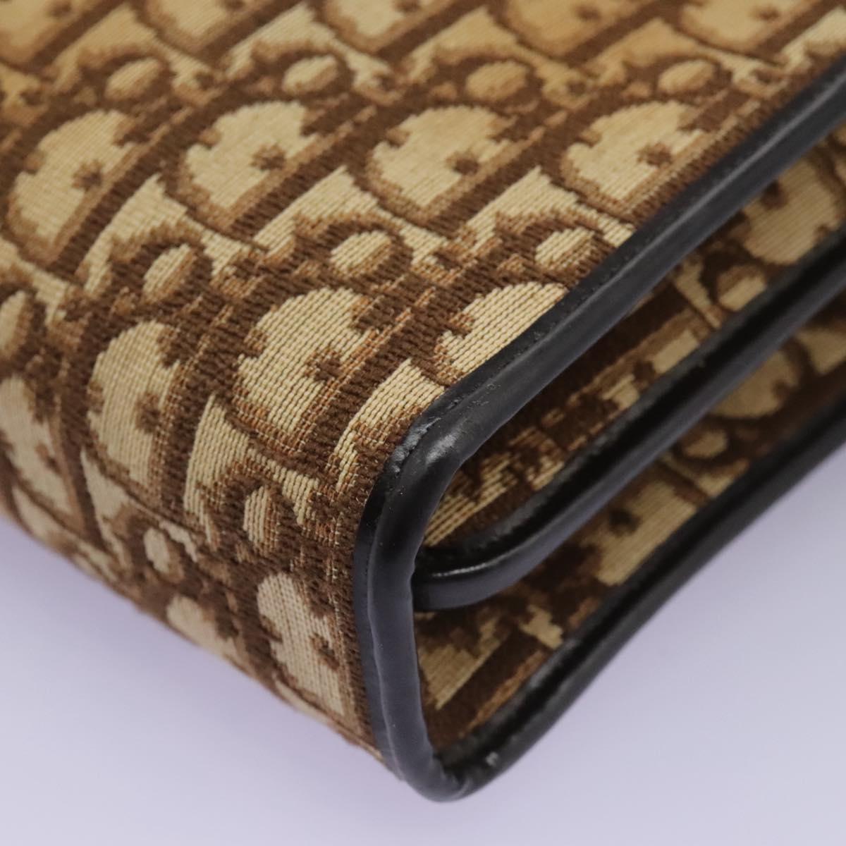 Christian Dior Trotter Canvas Hand Bag Brown Auth 113223
