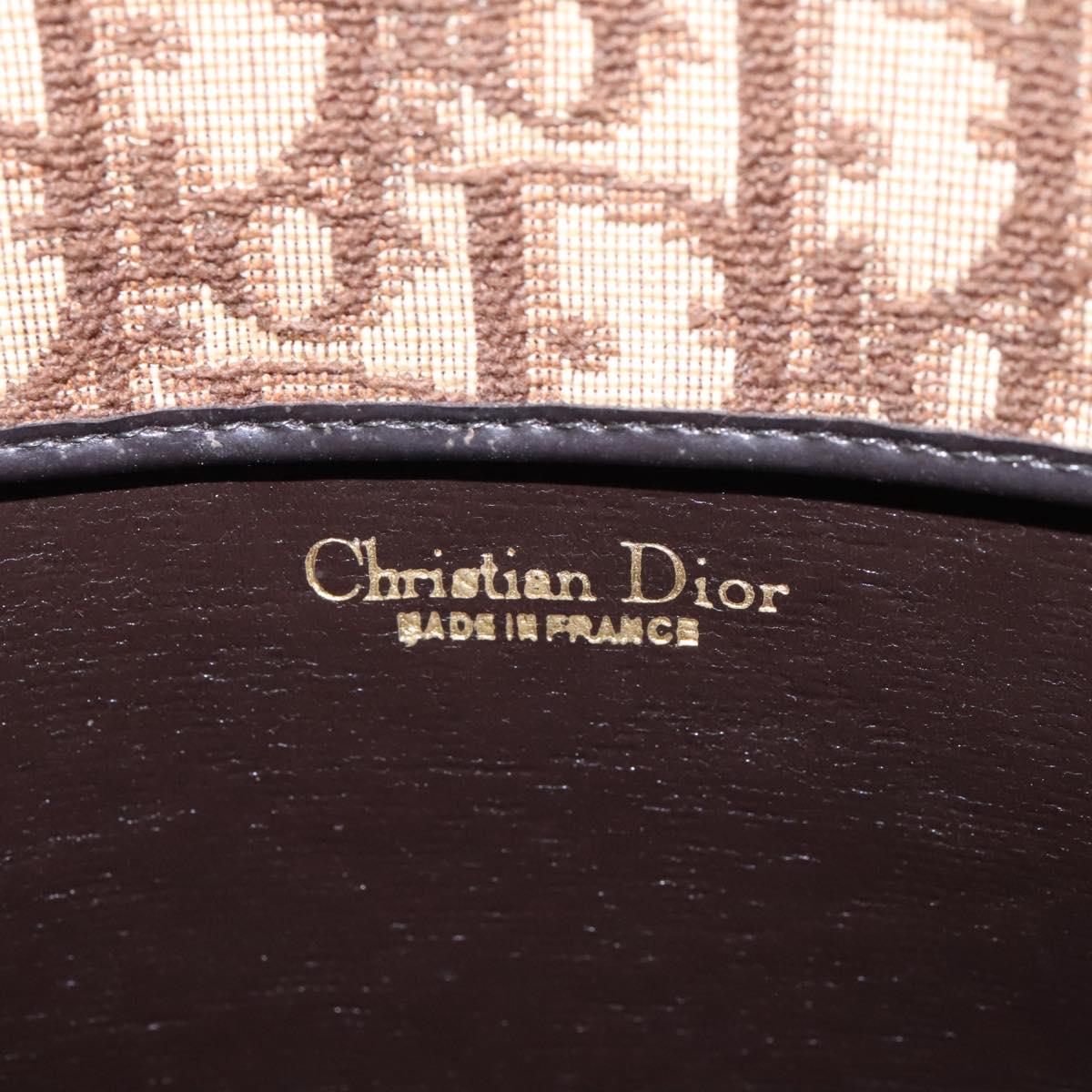 Christian Dior Trotter Canvas Hand Bag Brown Auth 113223