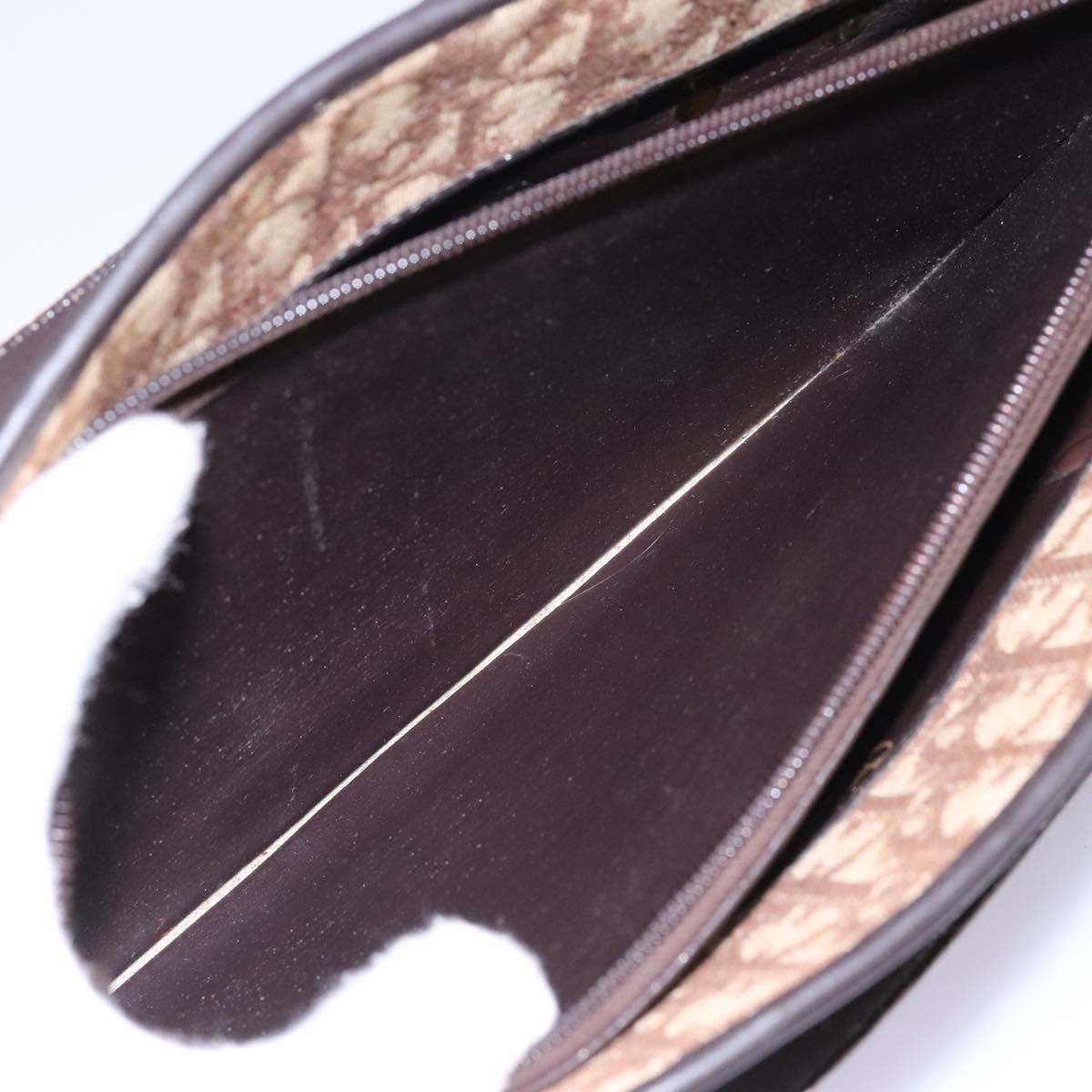 Christian Dior Trotter Canvas Hand Bag Brown Auth 113223