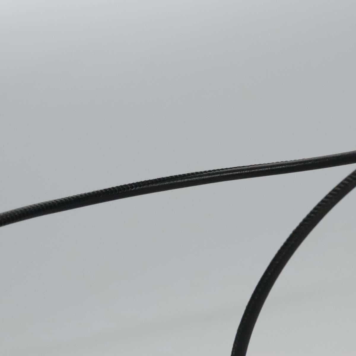 CHANEL Cambon Line Shoulder Bag Leather White Black Silver CC Auth 113231