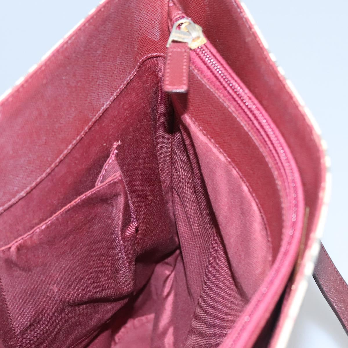 BURBERRY Nova Check Tote Bag Canvas Beige Red Auth 113236