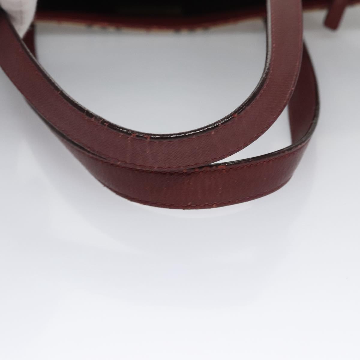 BURBERRY Nova Check Tote Bag Canvas Beige Red Auth 113236