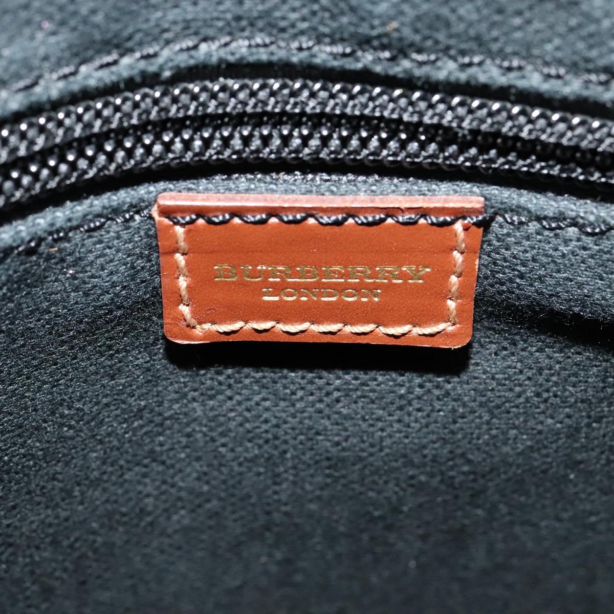 BURBERRY Nova Check Shoulder Bag PVC Leather Beige Auth 113266