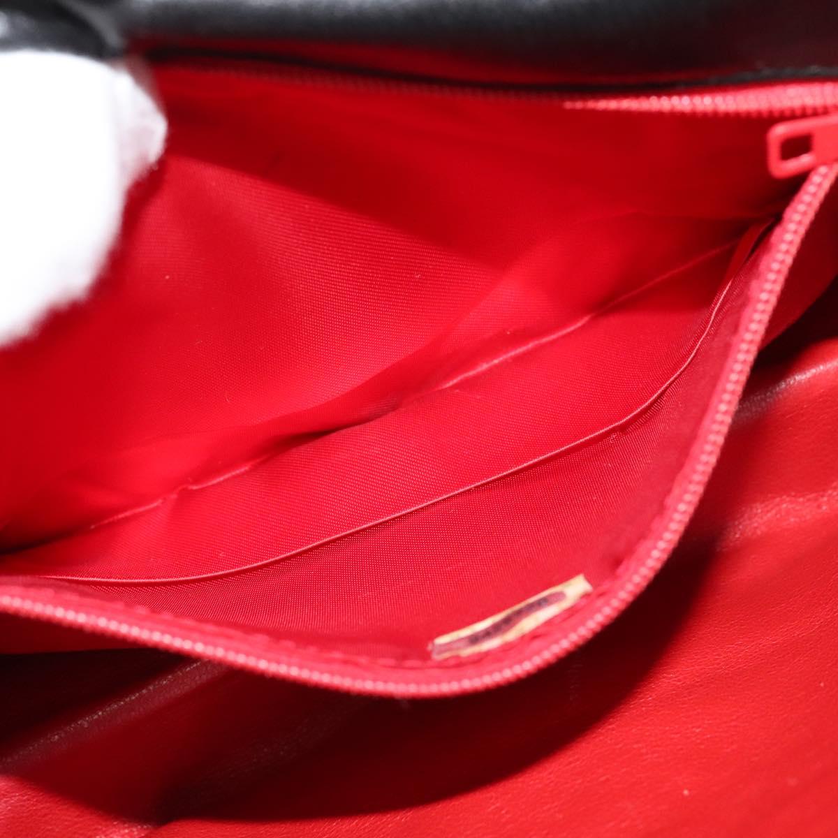 CHANEL Matelasse Chain Shoulder Bag Satin Black Gold CC Auth 113270AV