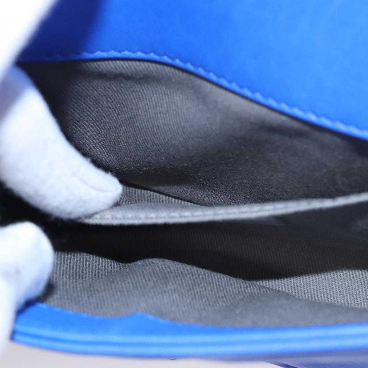 CHANEL Chain Boy Chanel Shoulder Bag Velor Blue CC Auth 113273