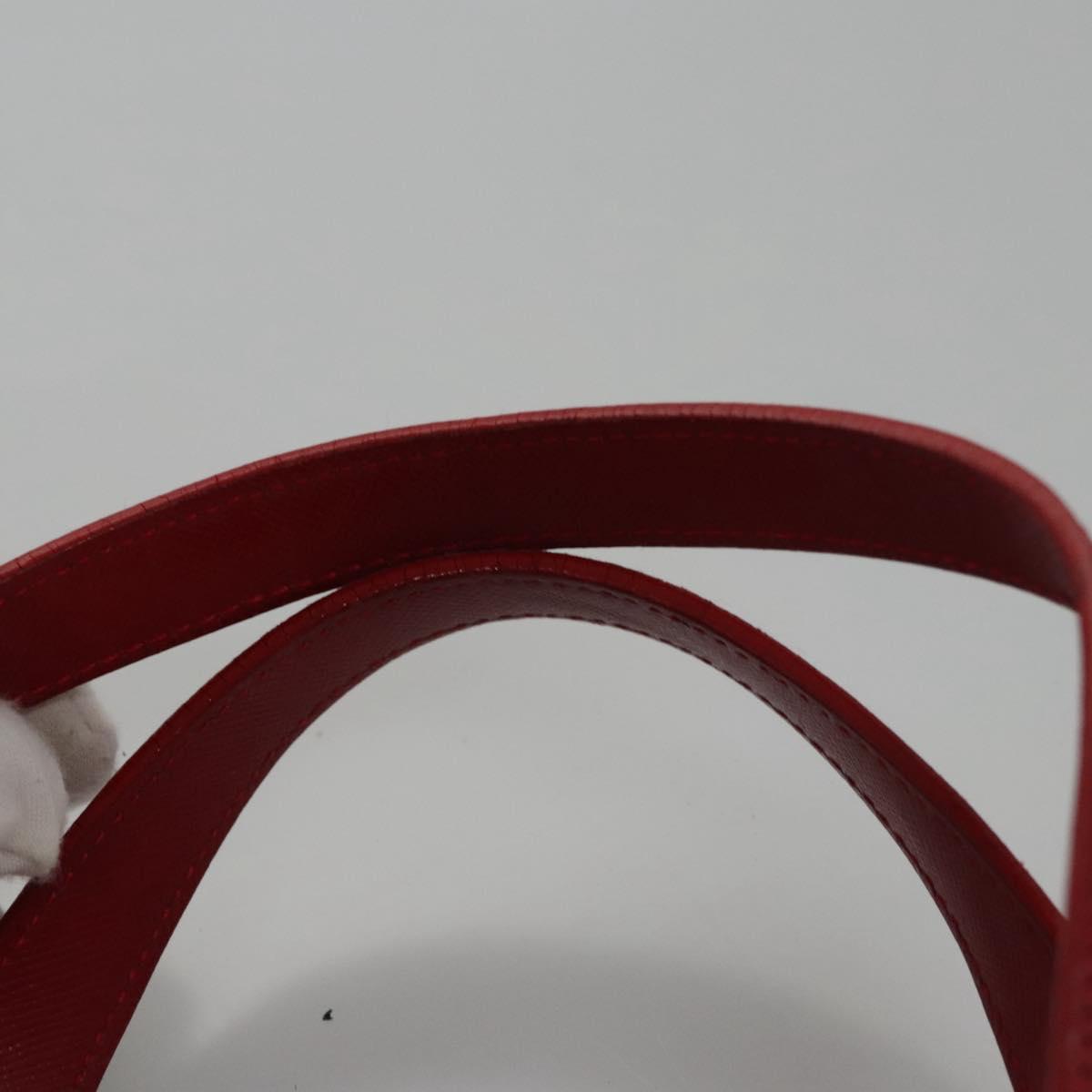 BURBERRY Nova Check Hand Bag Canvas Beige Red Auth 113293