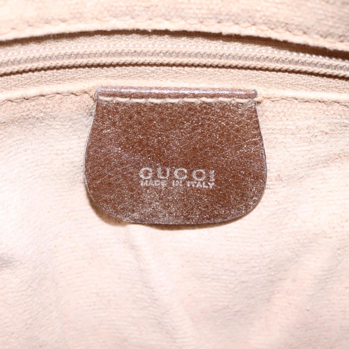GUCCI GG Supreme Web Sherry Line Shoulder Bag PVC Beige Gold Auth 113303