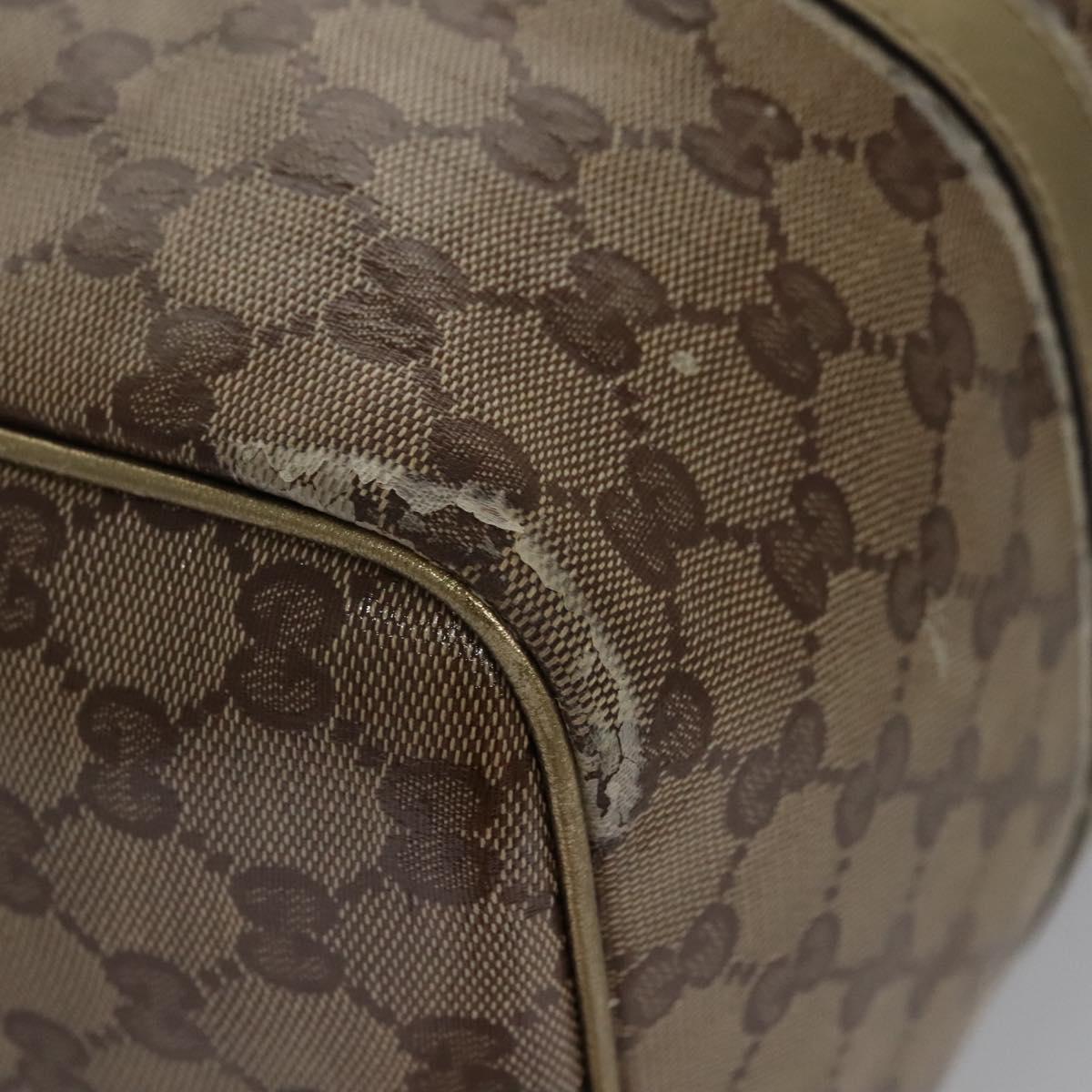 GUCCI GG Crystal Hand Bag Coated Canvas Brown Gold 193603 Auth 113305