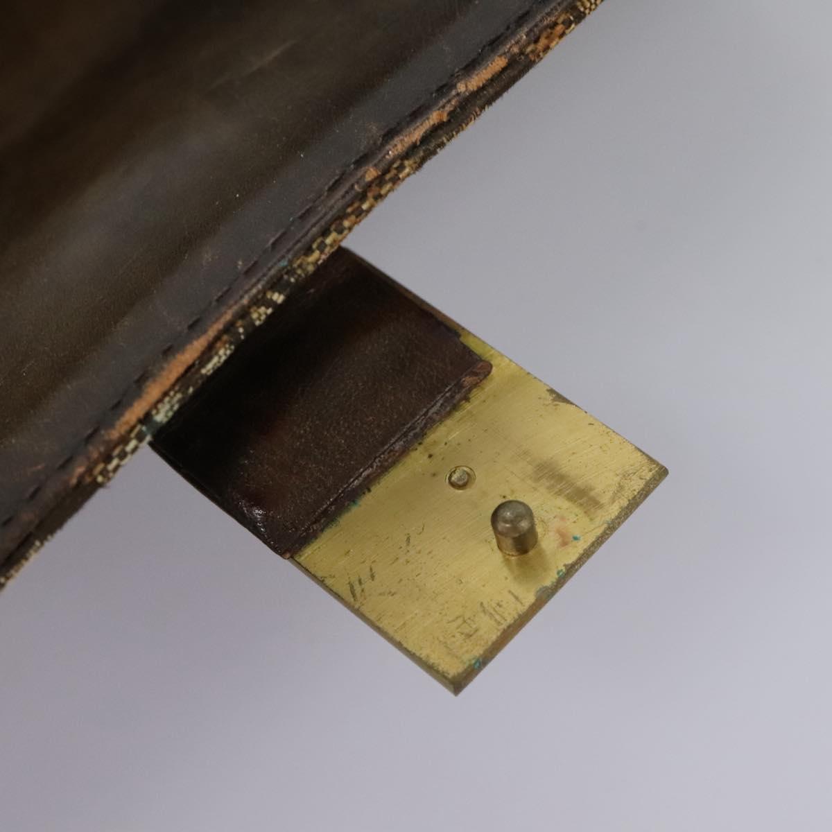 CELINE C Macadam Canvas Shoulder Bag Beige Brown Auth 113310