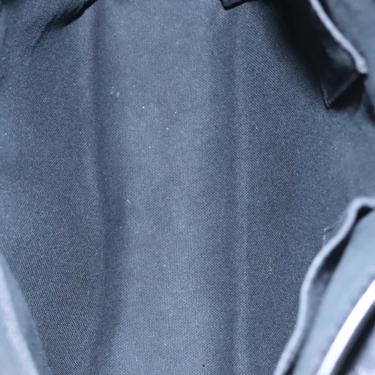 BURBERRY Nova Check Hand Bag PVC Beige Black Silver Auth 113312