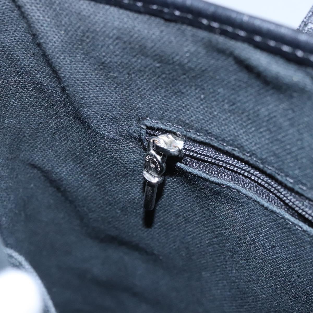 BURBERRY Nova Check Hand Bag PVC Beige Black Silver Auth 113312