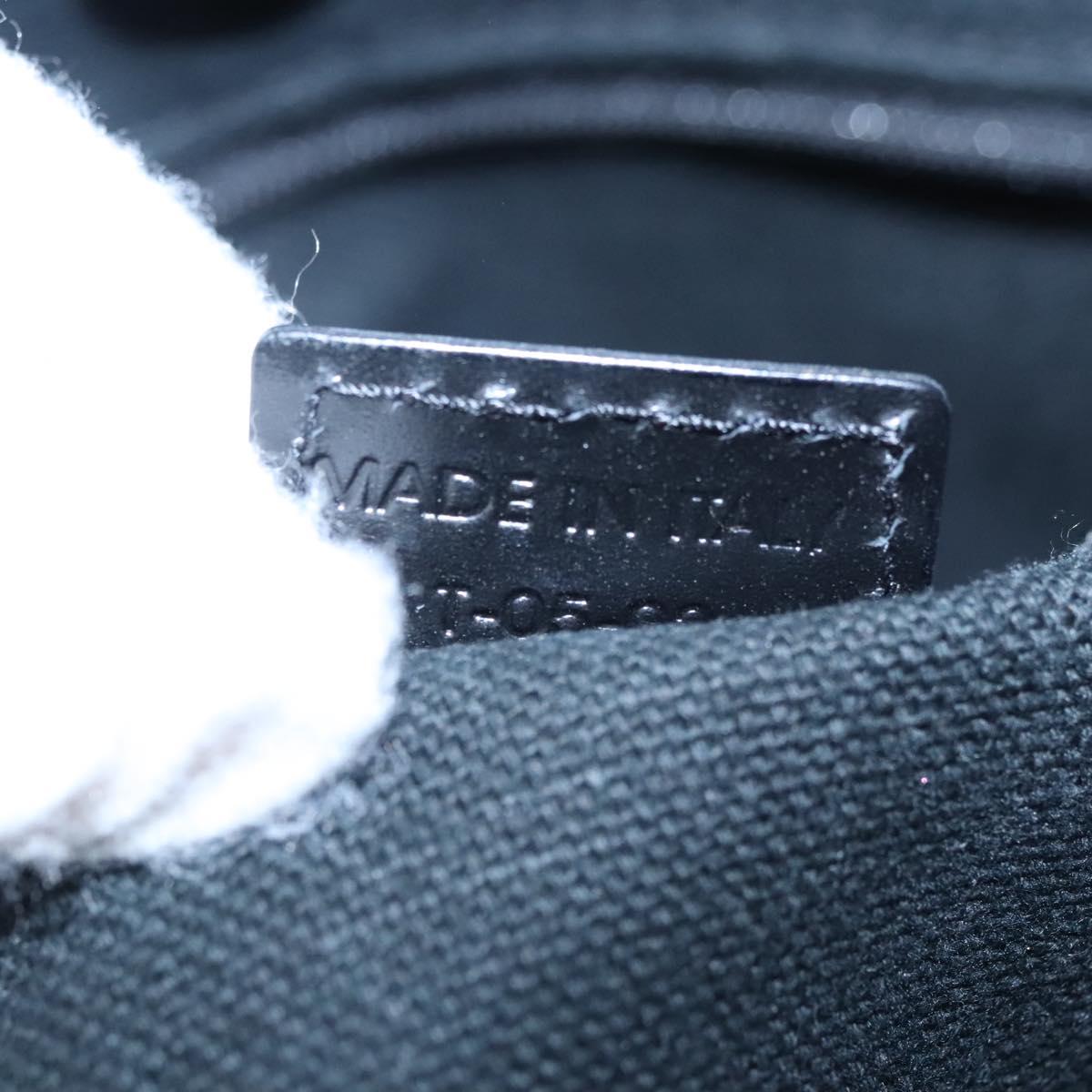 BURBERRY Nova Check Hand Bag PVC Beige Black Silver Auth 113312