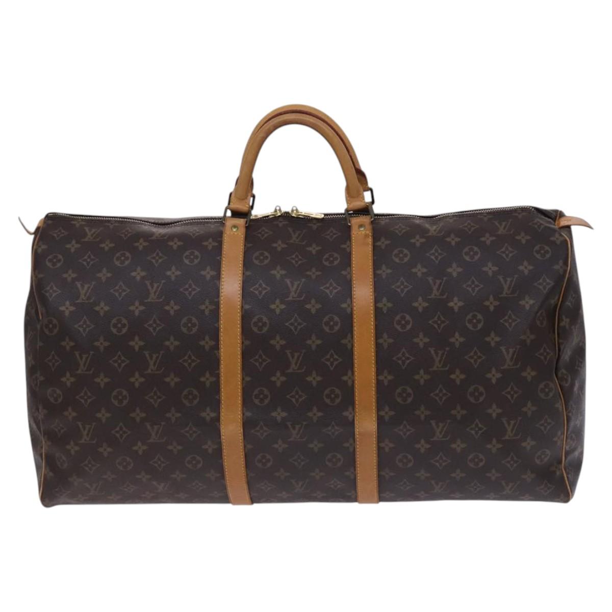 LOUIS VUITTON Monogram Keepall 60 Boston Bag M41422 LV Auth 113321
