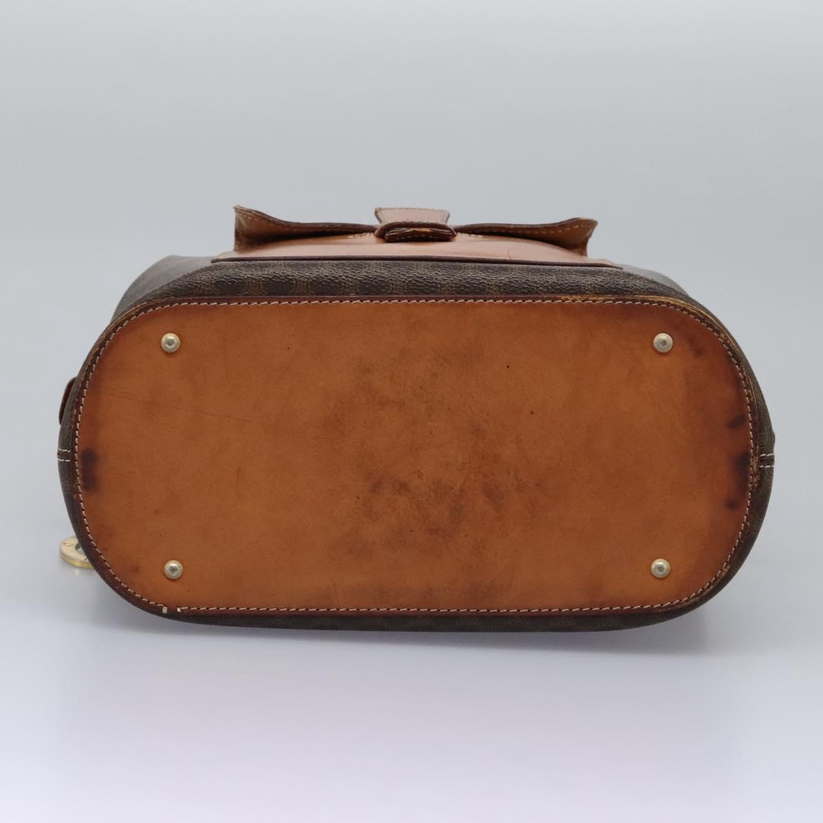 CELINE Macadam Canvas Shoulder Bag PVC Leather Brown Auth 113333