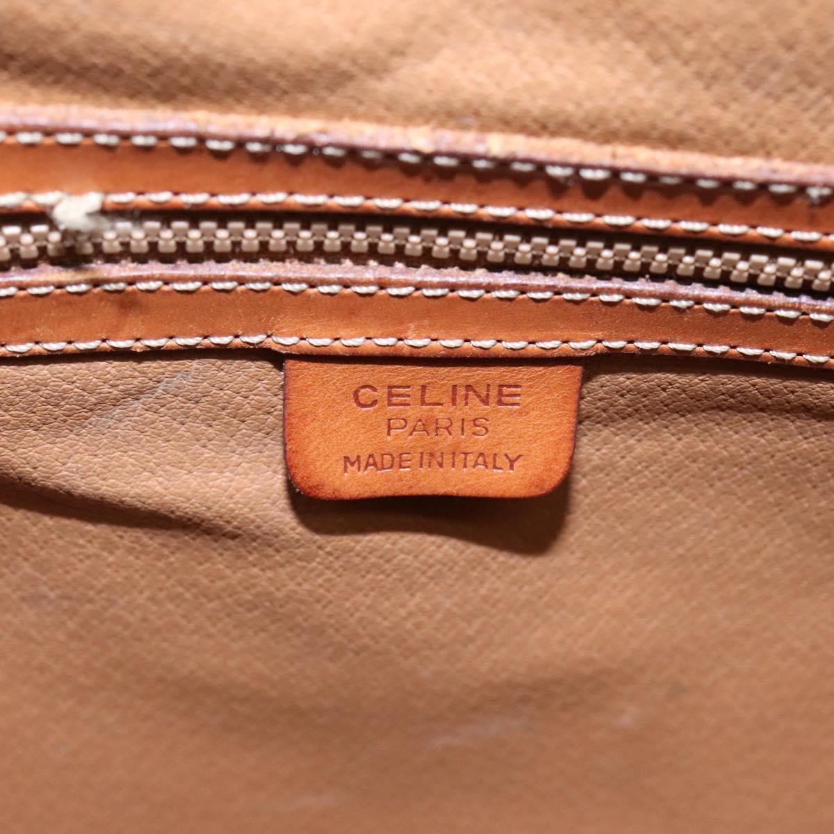 CELINE Macadam Canvas Shoulder Bag PVC Leather Brown Auth 113333