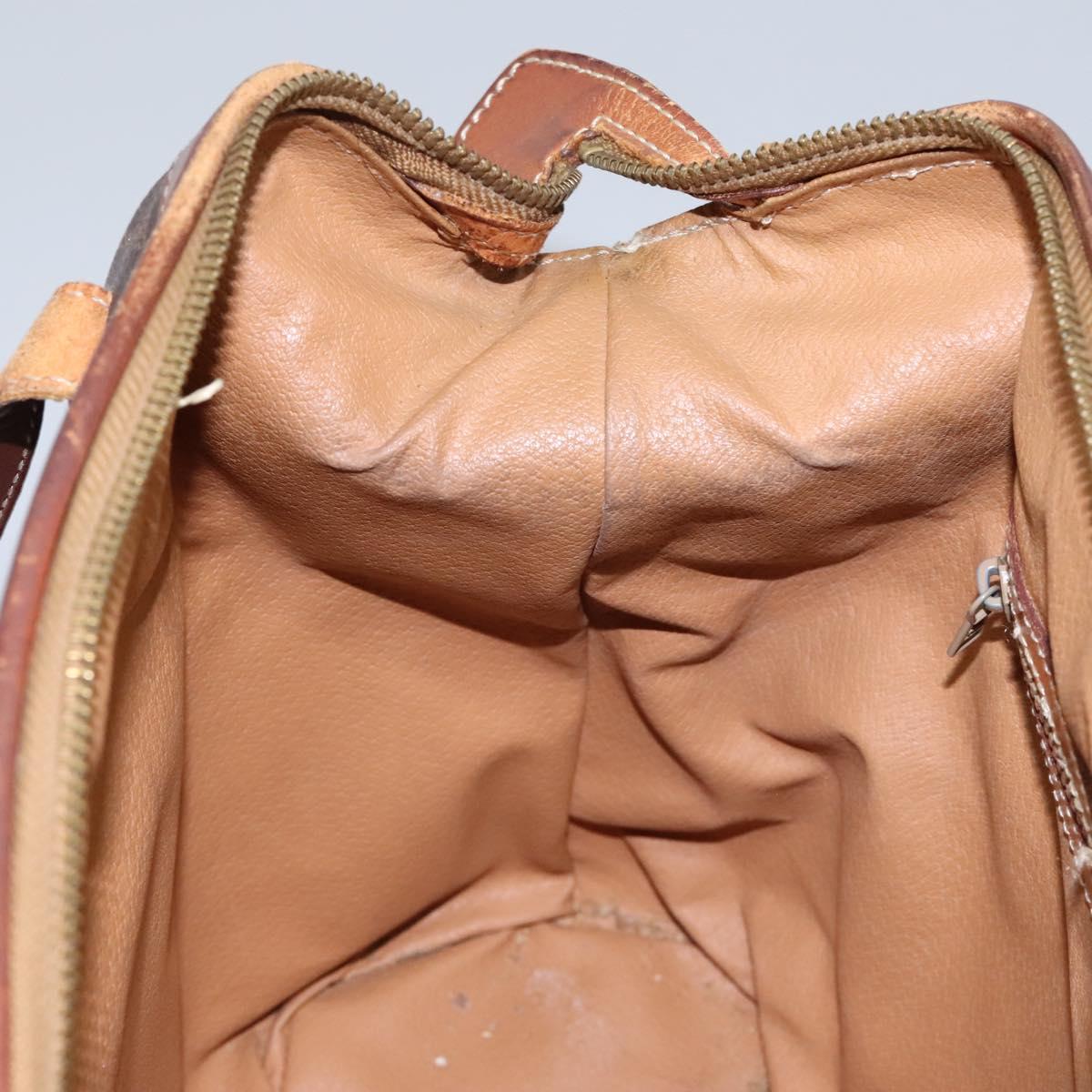 CELINE Macadam Canvas Shoulder Bag PVC Leather Brown Auth 113333