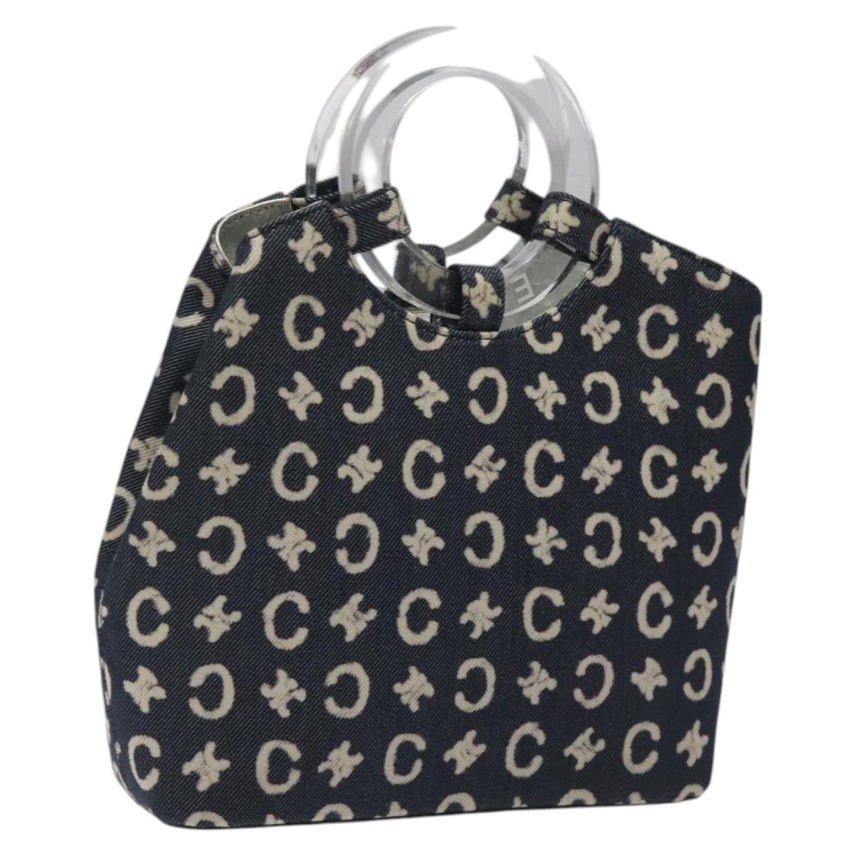 CELINE C Macadam Canvas Hand Bag Navy Auth 113334V