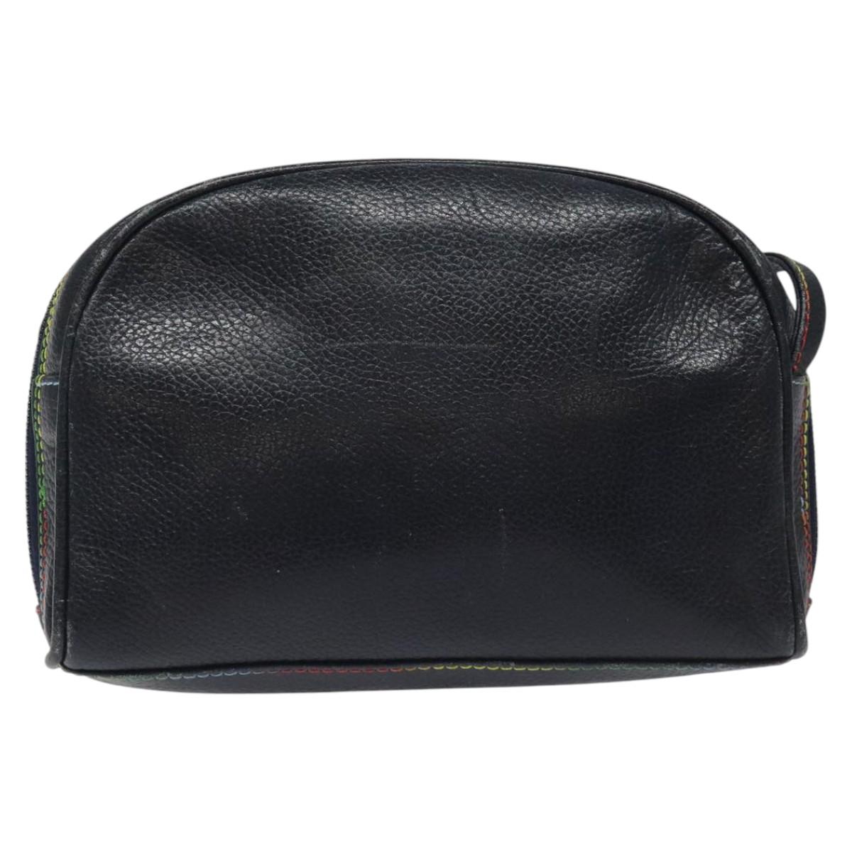 FENDI Shoulder Bag Leather Navy Auth 113423