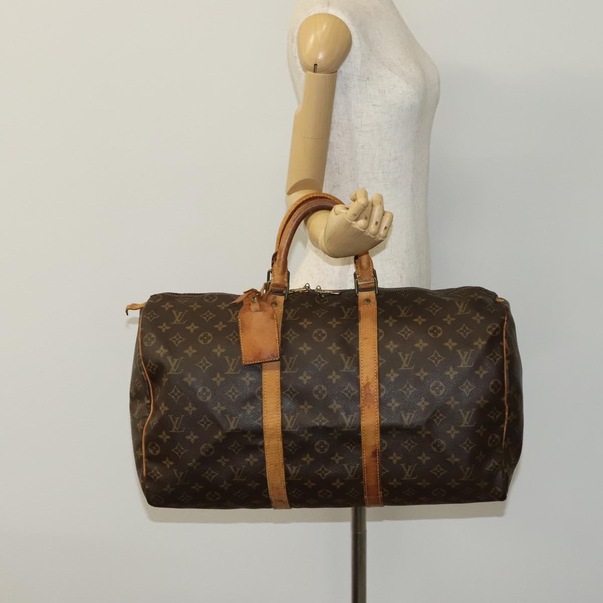 LOUIS VUITTON Monogram Keepall 50 Boston Bag M41426 LV Auth 113425