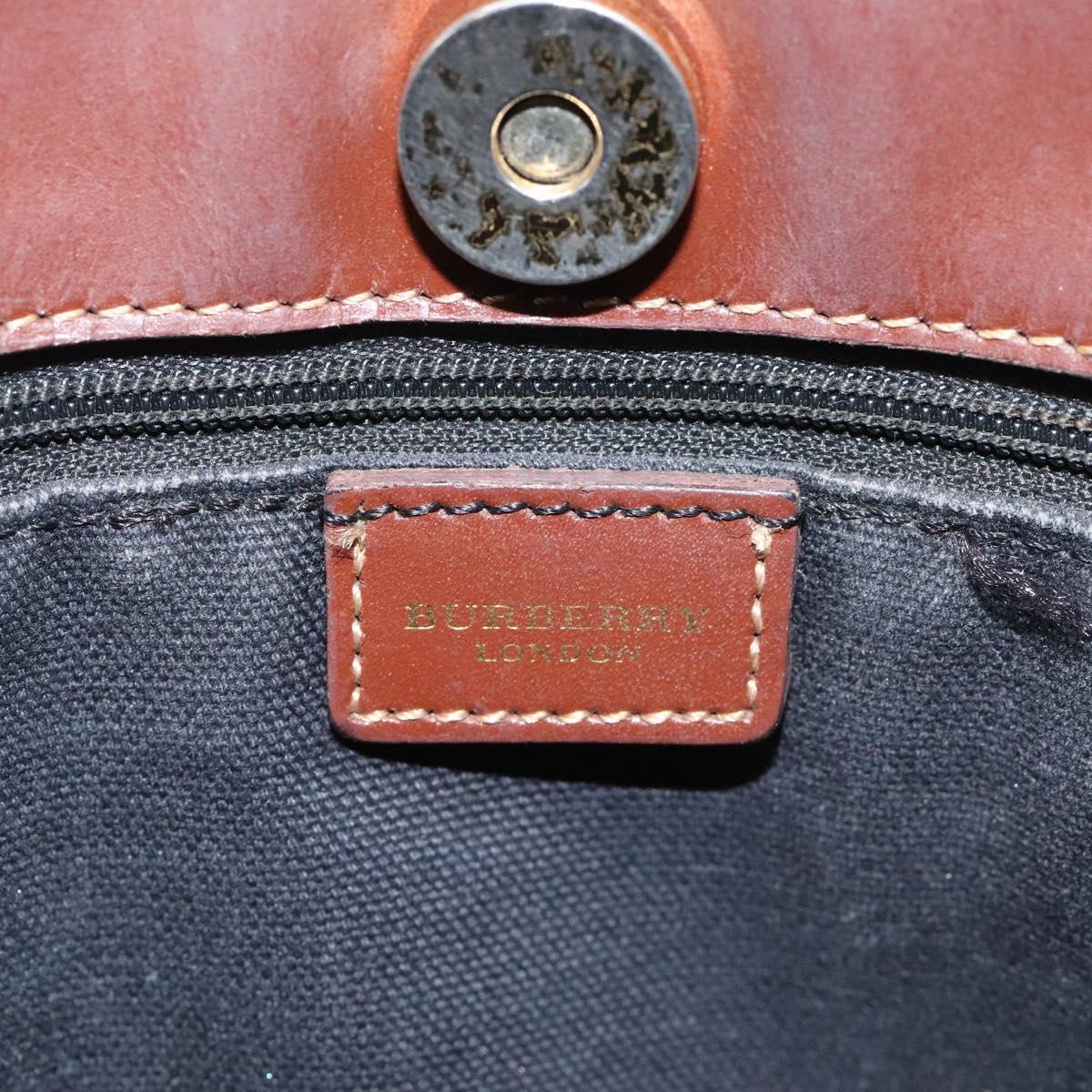 BURBERRY Nova Check Tote Bag PVC Leather Beige Auth 113447