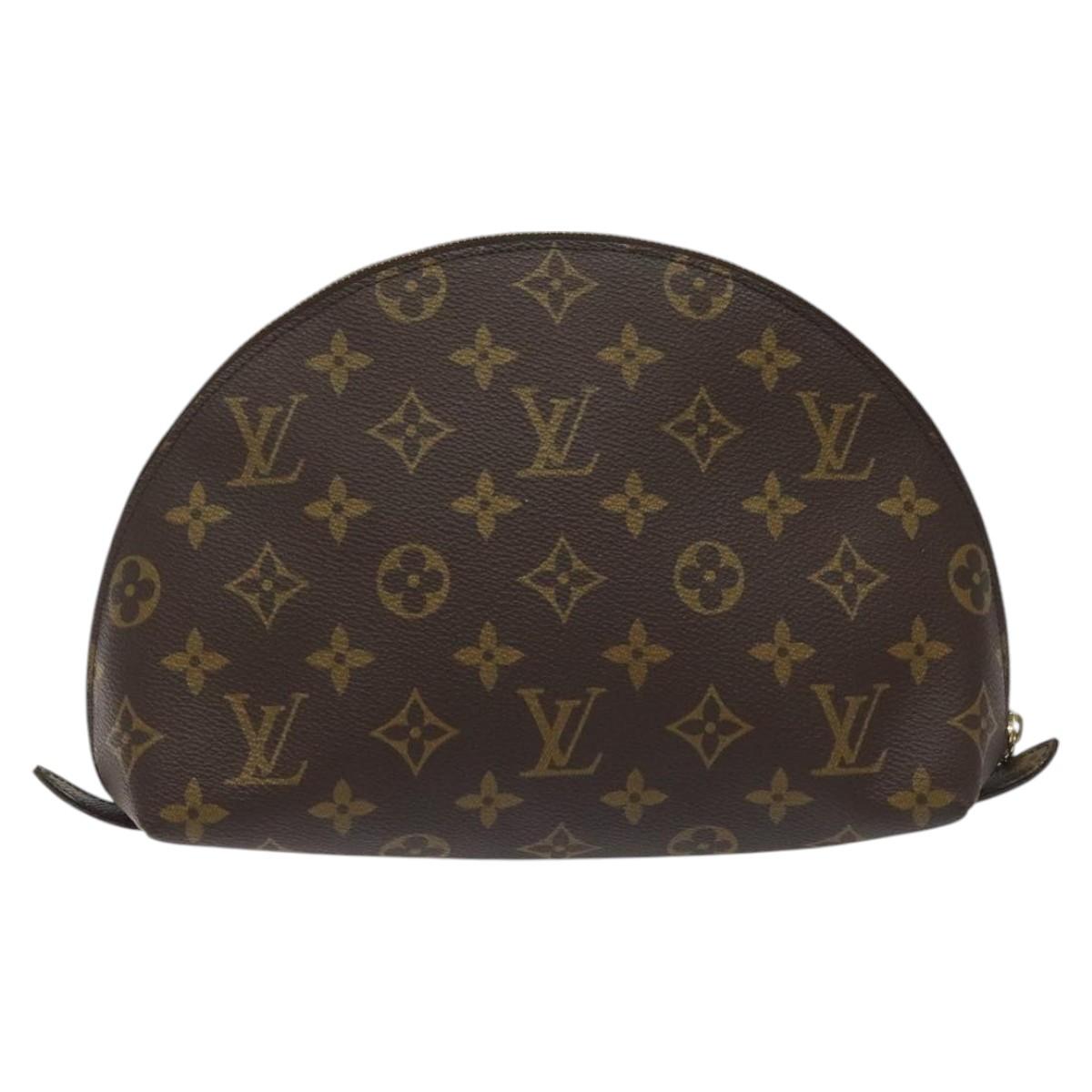 LOUIS VUITTON Monogram Trousse Demi Ronde Cosmetic Pouch M47520 LV Auth 113450