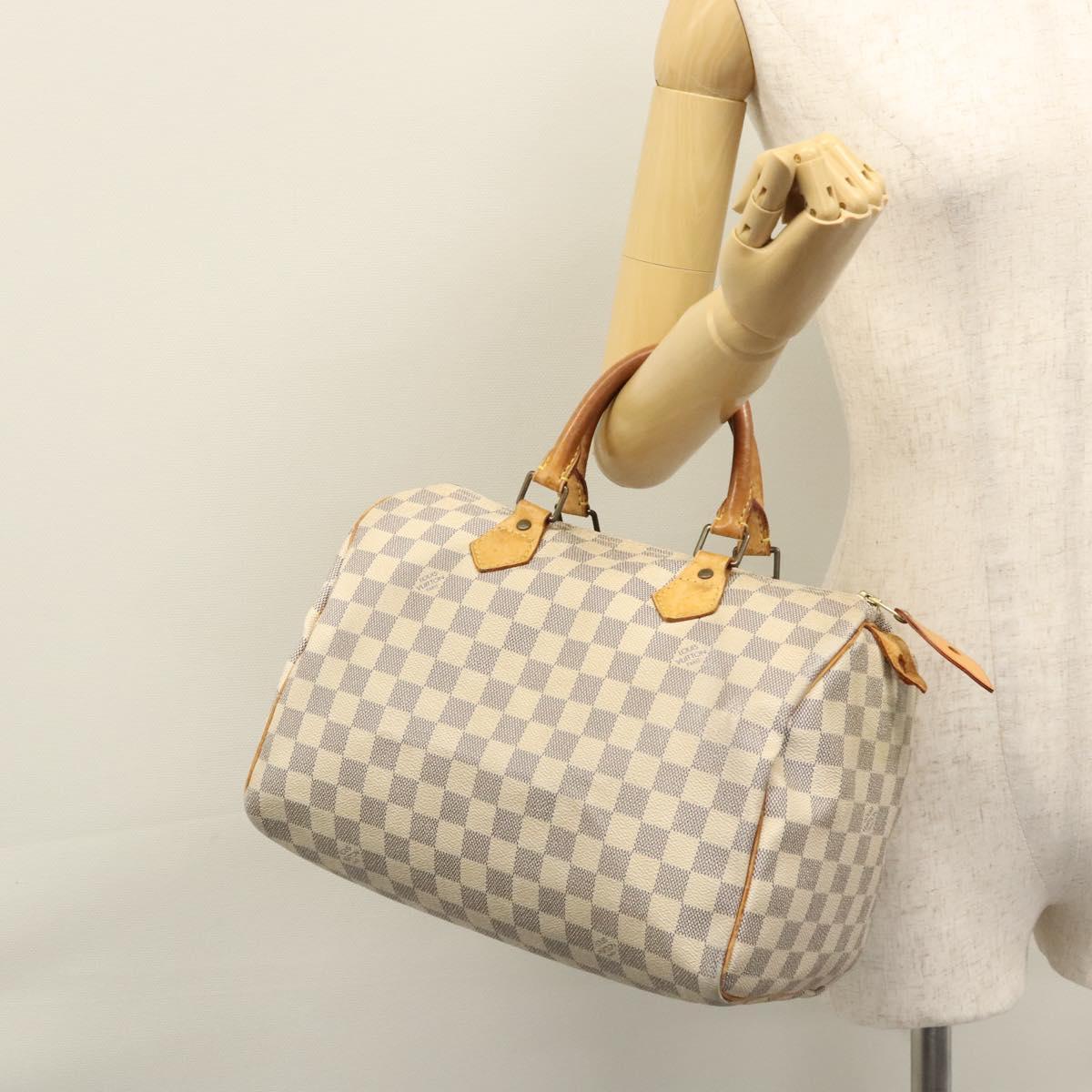 LOUIS VUITTON Damier Azur Speedy 30 Hand Bag N41533 LV Auth 113463