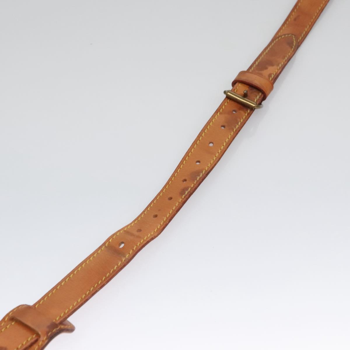 LOUIS VUITTON Adjustable Shoulder Strap Leather 35.8""-43.3"" Beige Auth 113464