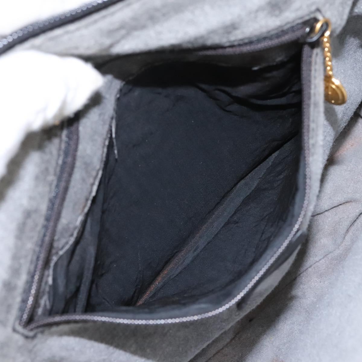 GUCCI Bamboo Hand Bag Leather 2way Black Gold 000 1186 0289 Auth 113468