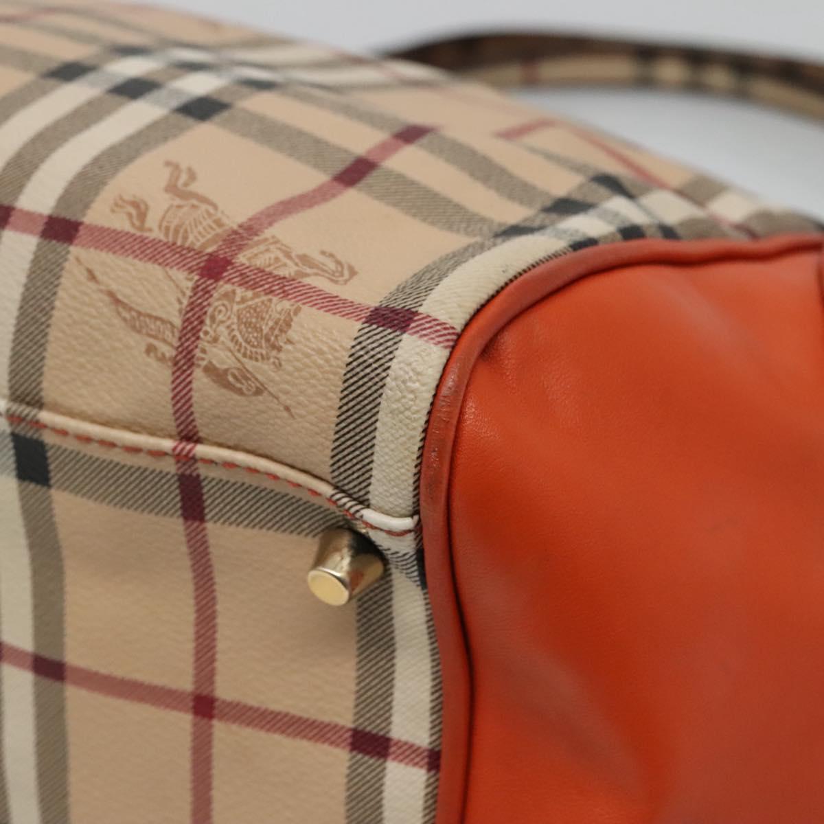 BURBERRY Nova Check Tote Bag PVC Beige Auth 113501