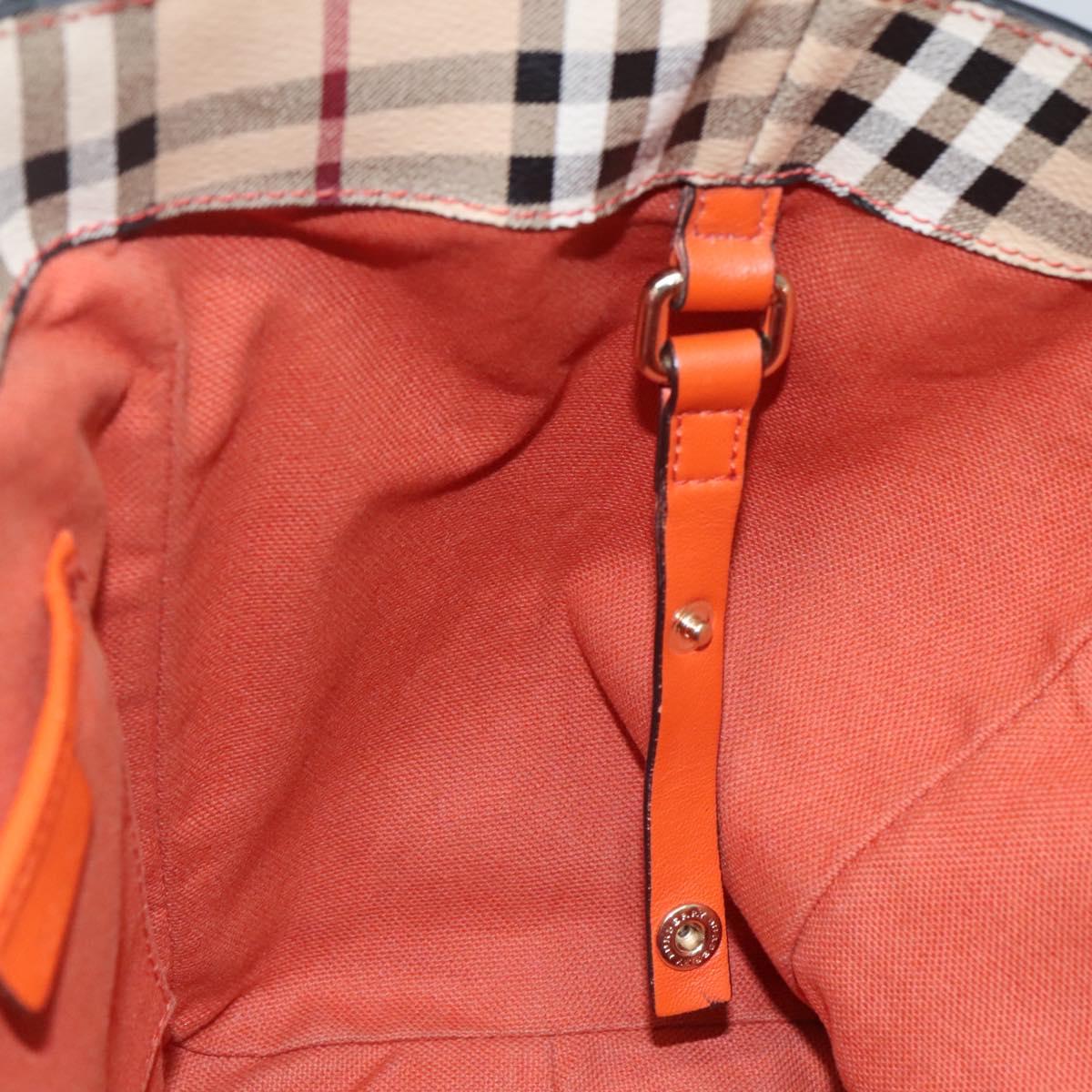 BURBERRY Nova Check Tote Bag PVC Beige Auth 113501