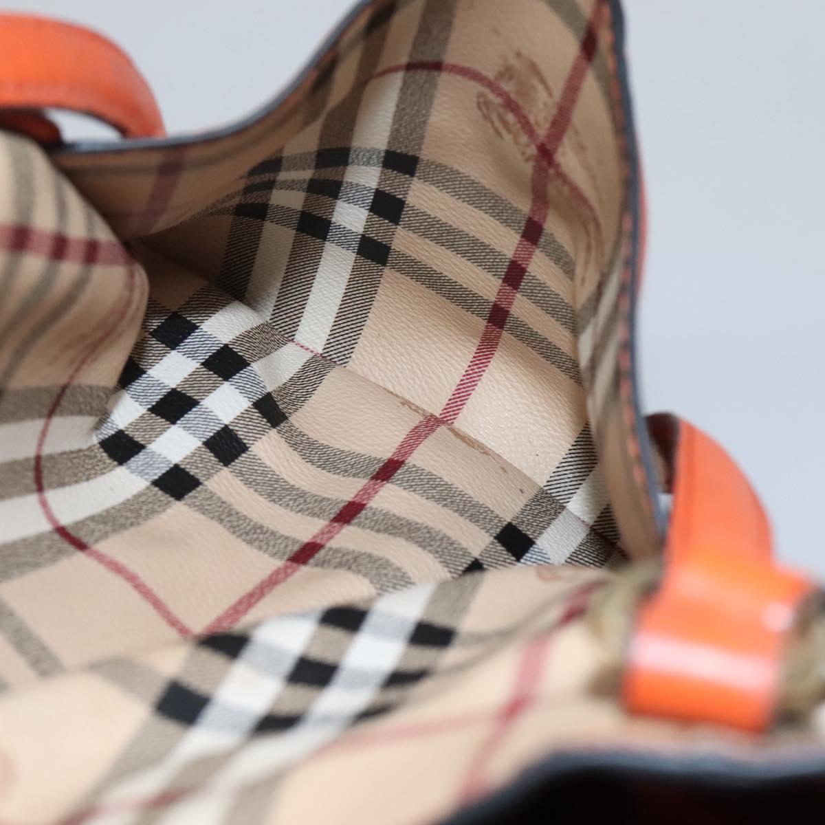 BURBERRY Nova Check Tote Bag PVC Beige Auth 113501