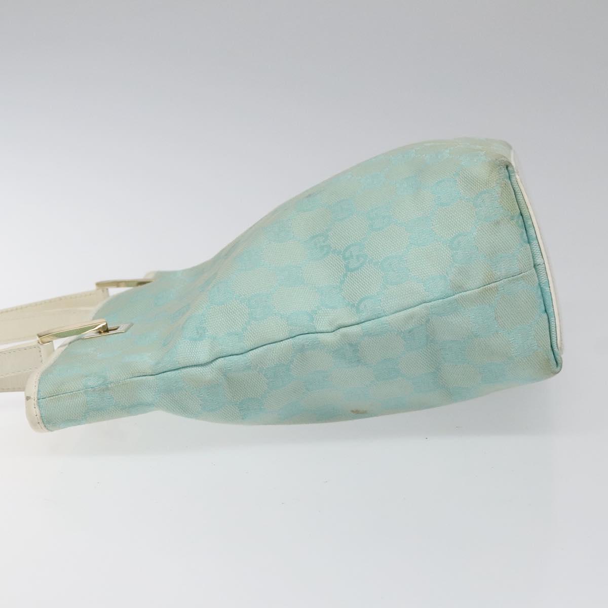 GUCCI GG Canvas Tote Bag Light Blue Gold 002 1099 Auth 113505