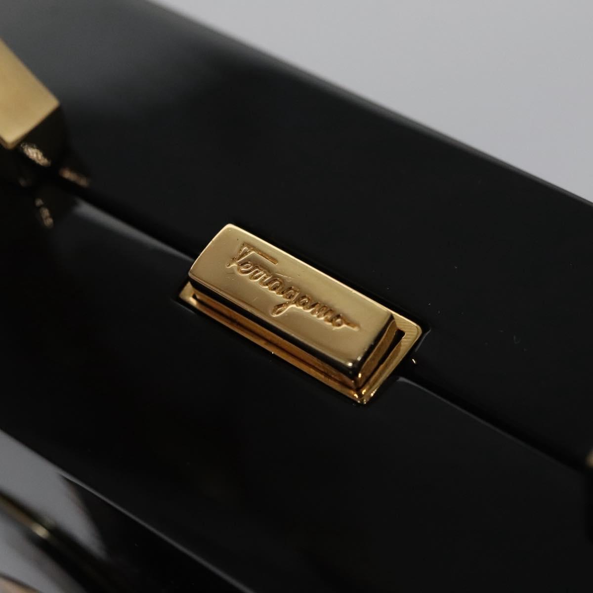 Salvatore Ferragamo Hand Bag plastic Black Auth 113518S