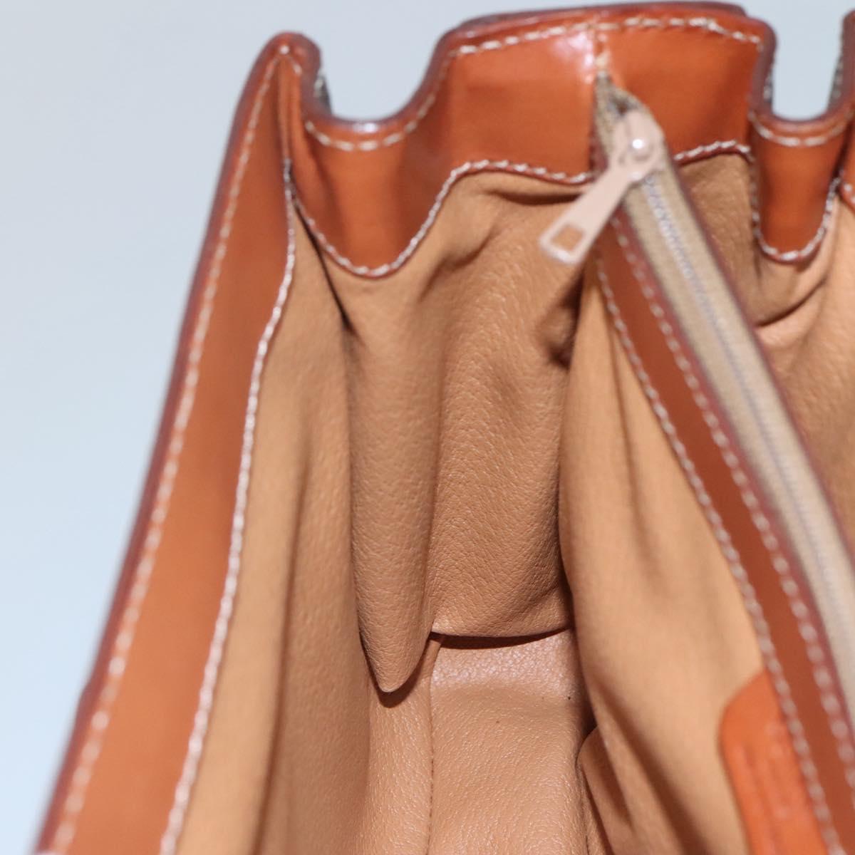 CELINE Macadam Canvas Hand Bag PVC Leather 2way Brown Auth 113560