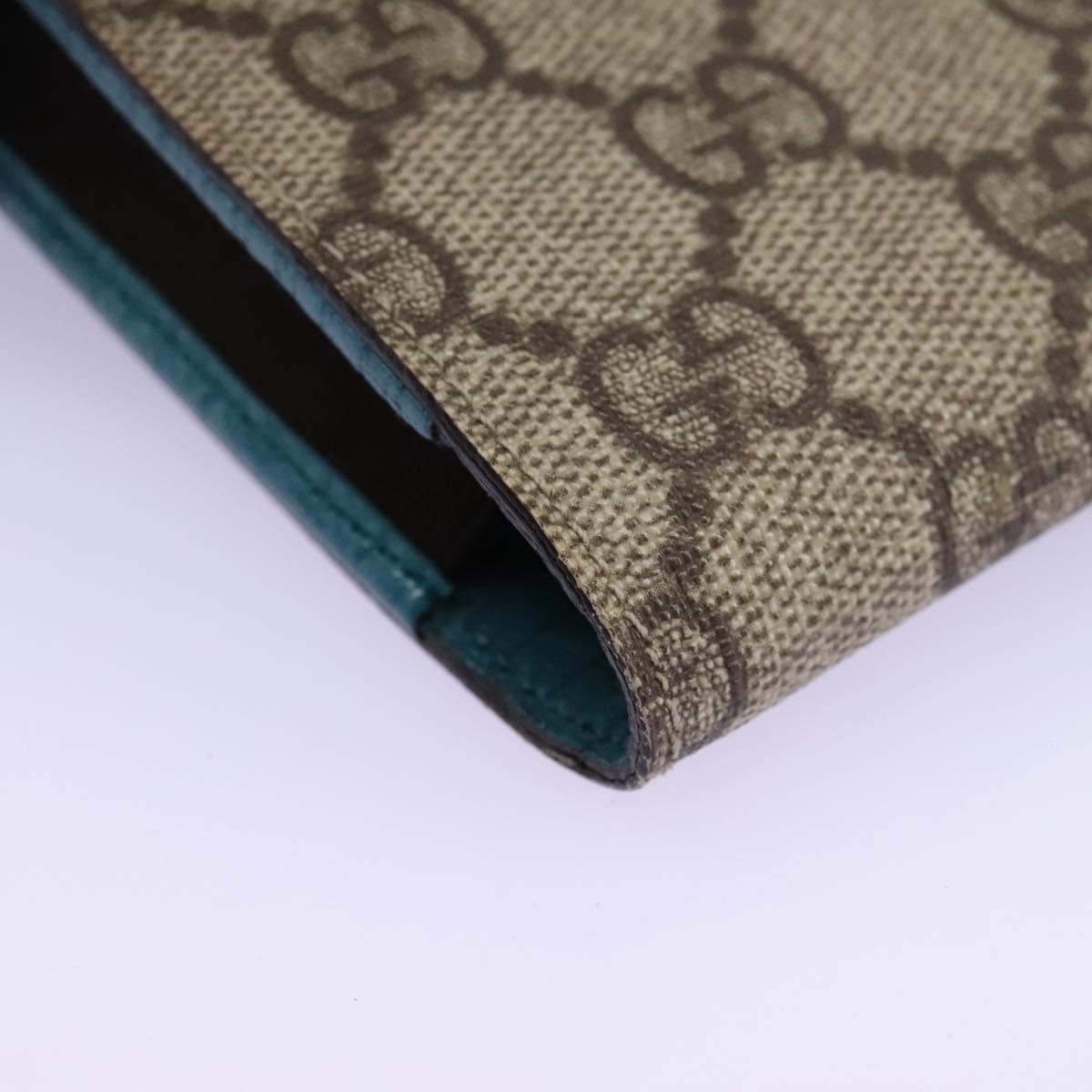 GUCCI GG Supreme Pouch PVC Leather Beige 125848 Auth 113564