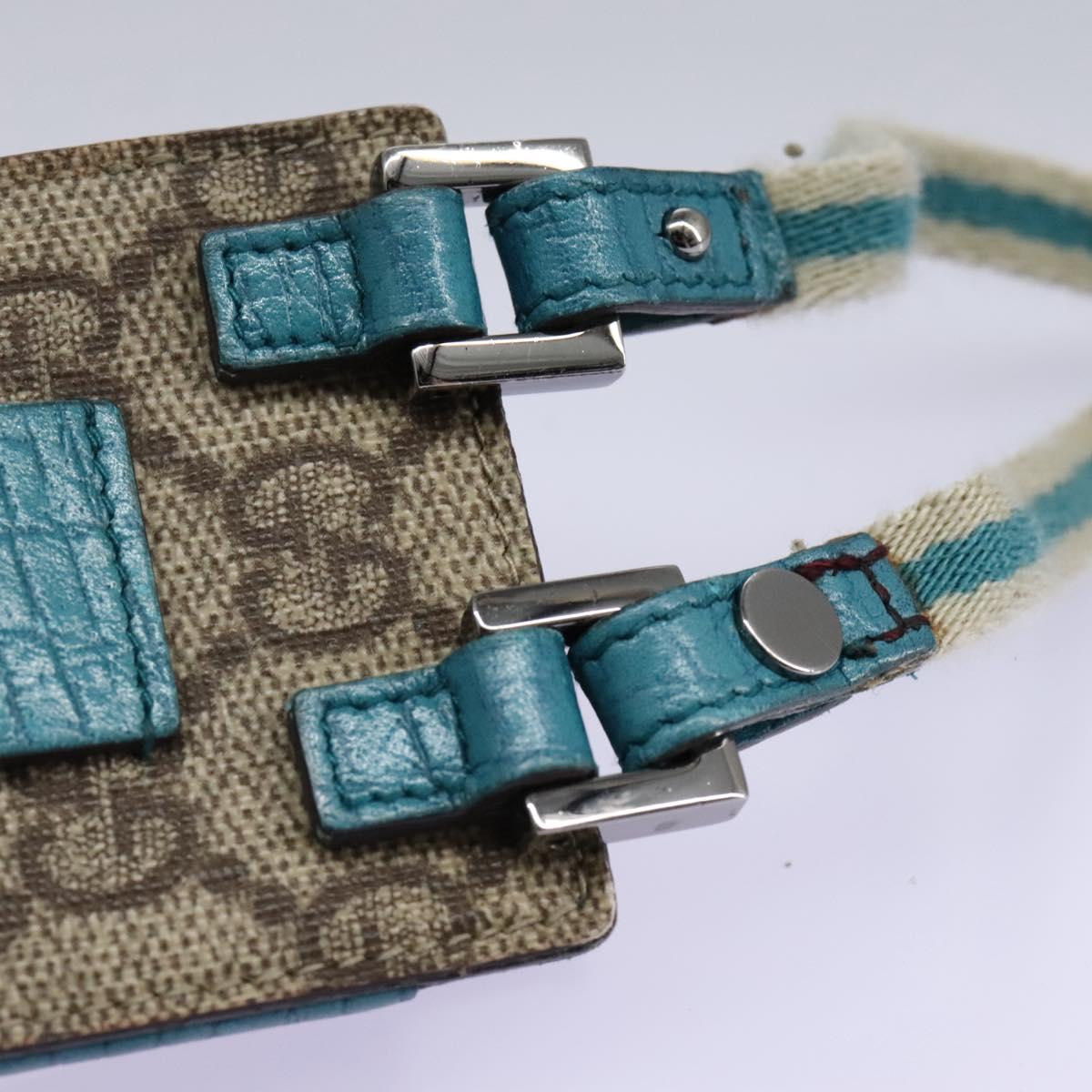 GUCCI GG Supreme Pouch PVC Leather Beige 125848 Auth 113564